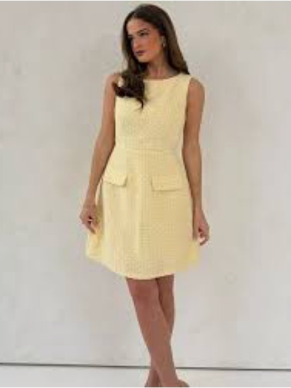 Vintage Karen Scott Pale Yellow Sleeveless A-Line Dress